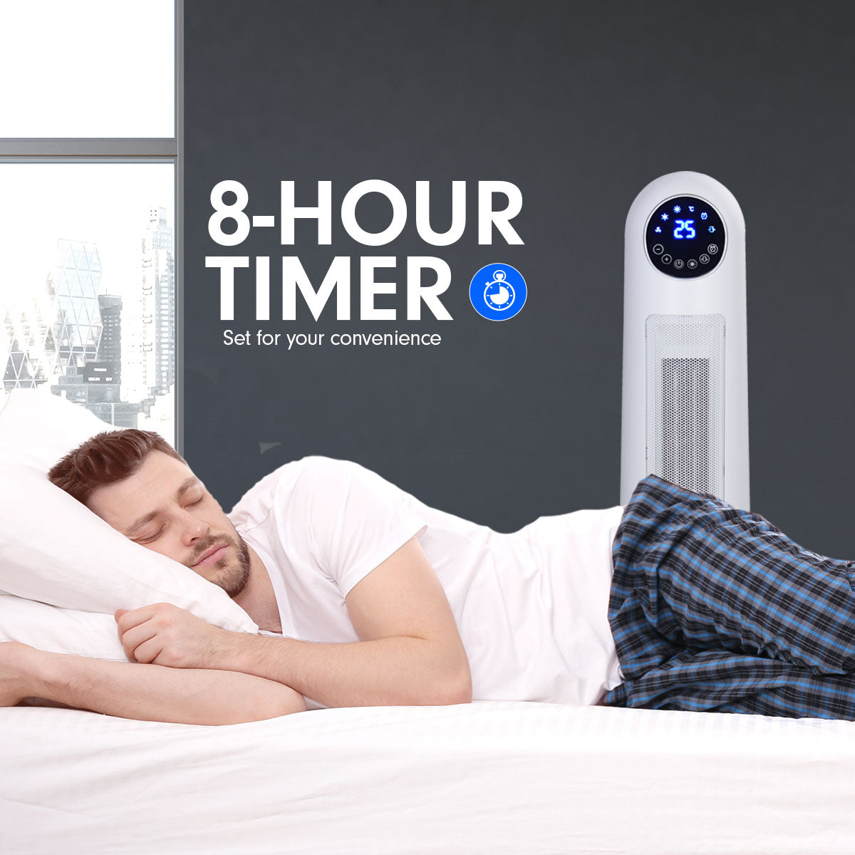 Pronti Electric Tower Heater 2200W Remote Control - White-Appliances > Heaters-PEROZ Accessories