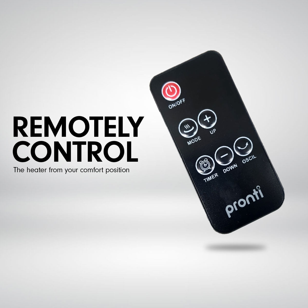 Pronti Electric Tower Heater 2000W Ceramic Portable Remote - Black-Appliances > Heaters-PEROZ Accessories