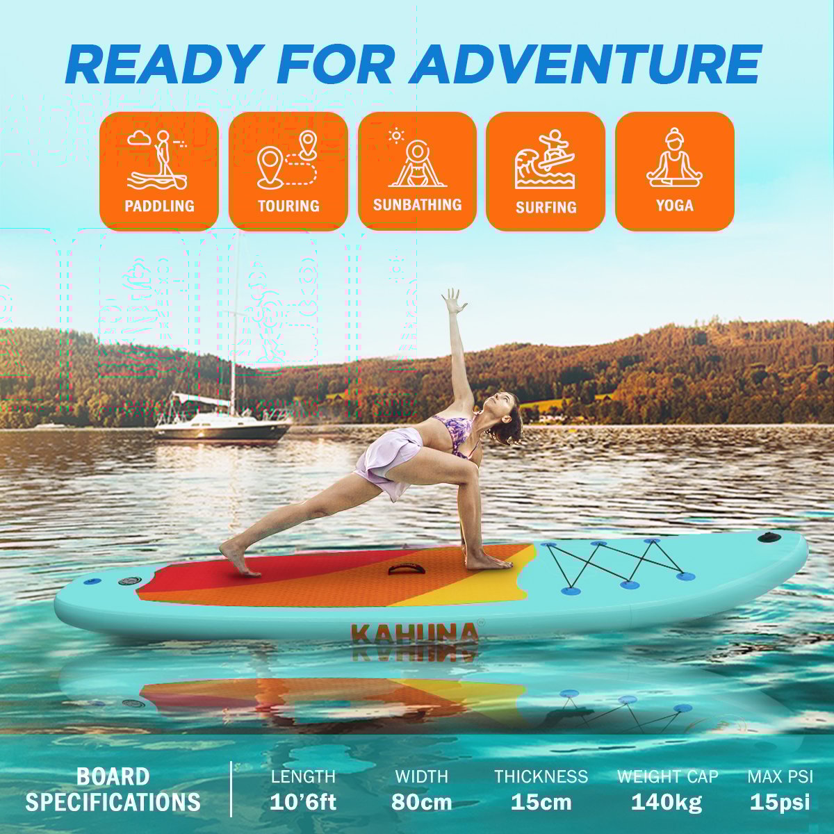 Kahuna Hana Inflatable Stand Up Paddle Board 10ft6in iSUP Accessories-Outdoor > Boating-PEROZ Accessories