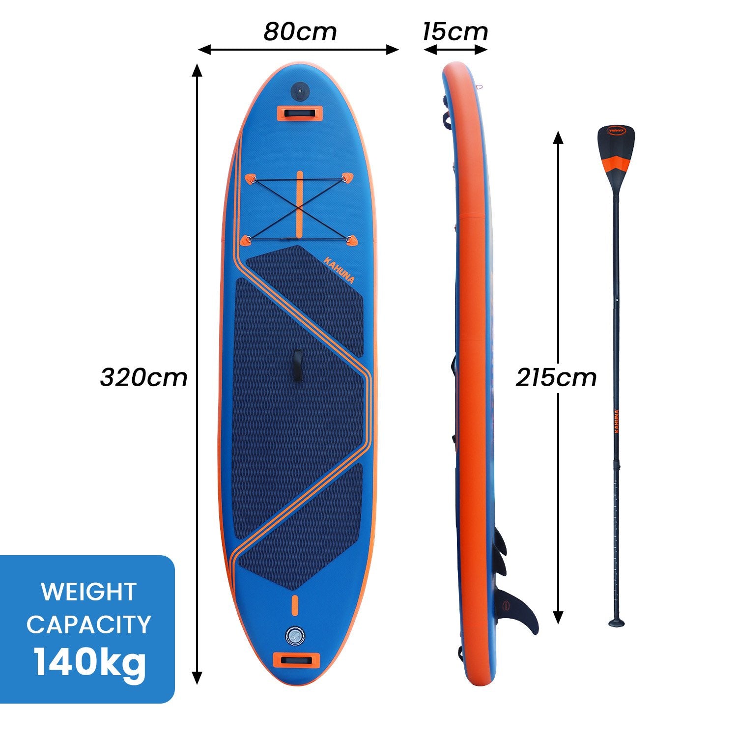Kahuna Kai Premium Sports 10.6FT Inflatable Paddle Board-Outdoor > Boating-PEROZ Accessories