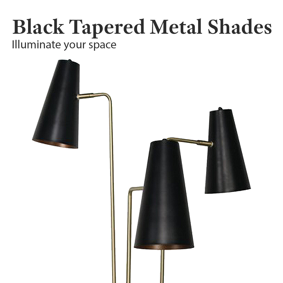 Sarantino Three Metal Shade Floor Lamp-Home & Garden > Lighting-PEROZ Accessories