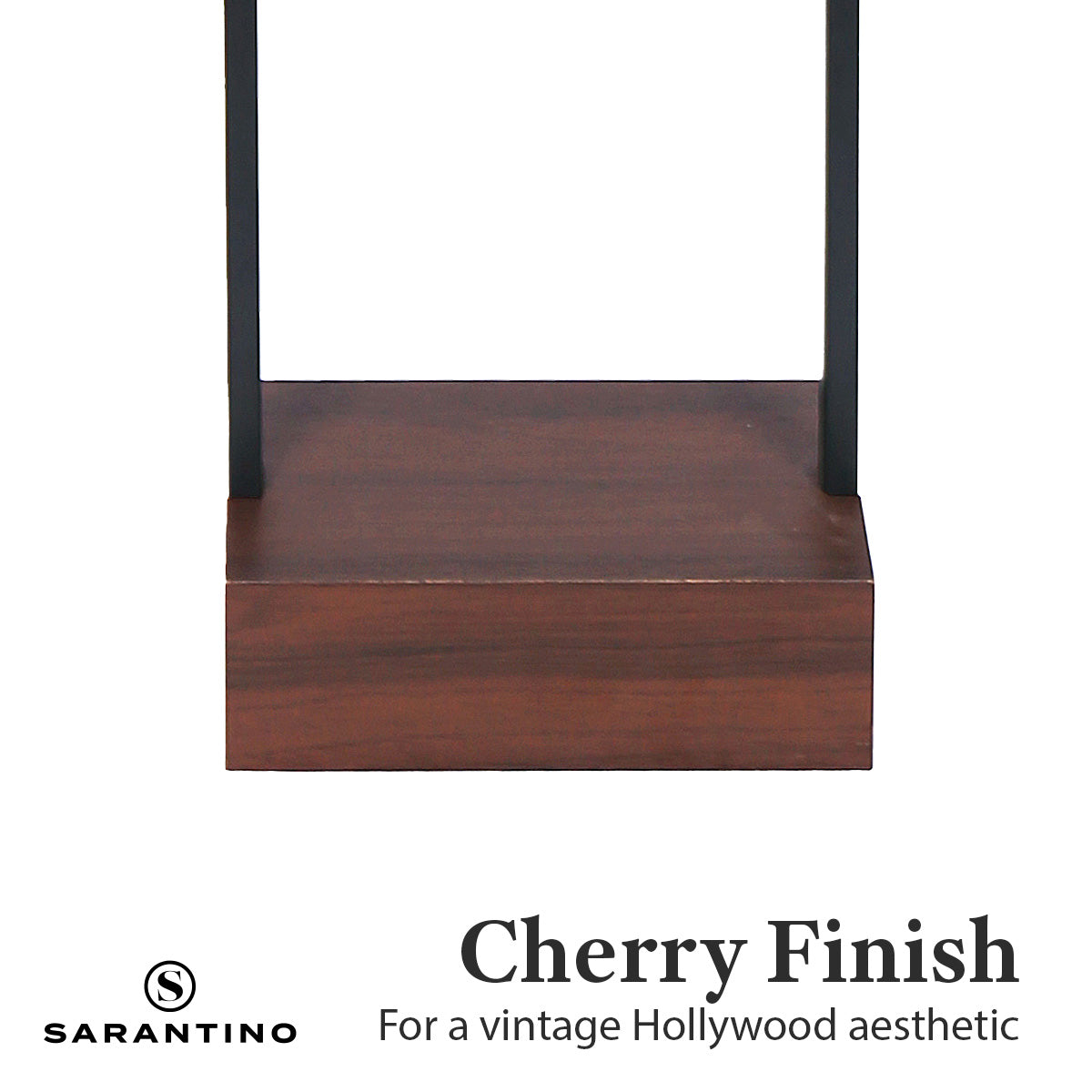 Sarantino Wood Floor Lamp in Cherry Finish-Home & Garden > Lighting-PEROZ Accessories