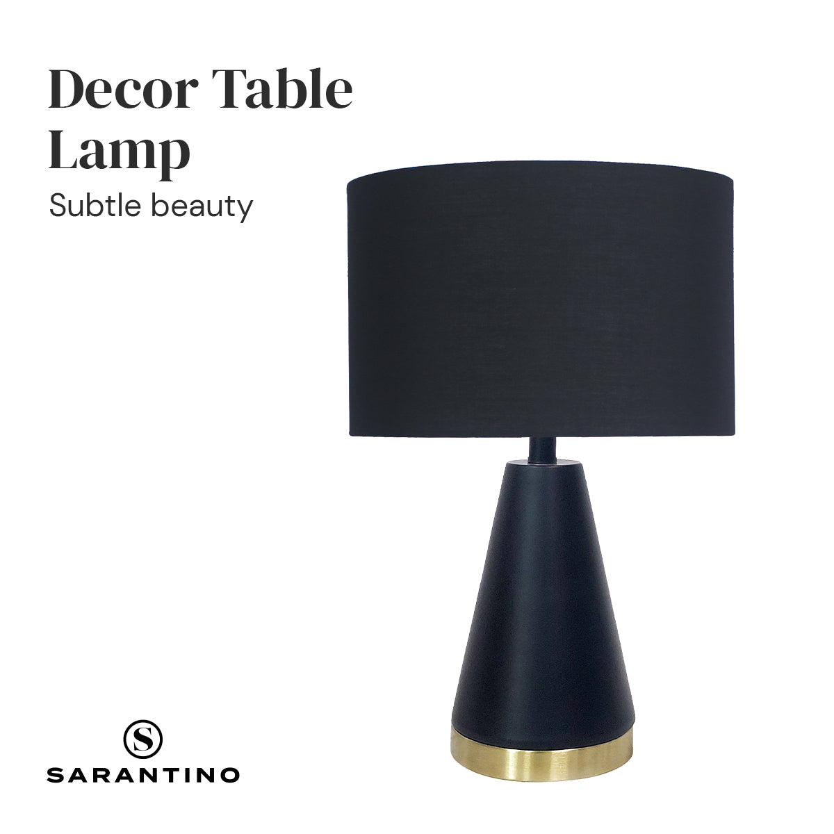 Sarantino Metal Table Lamp in Black and Gold-Home & Garden > Lighting-PEROZ Accessories