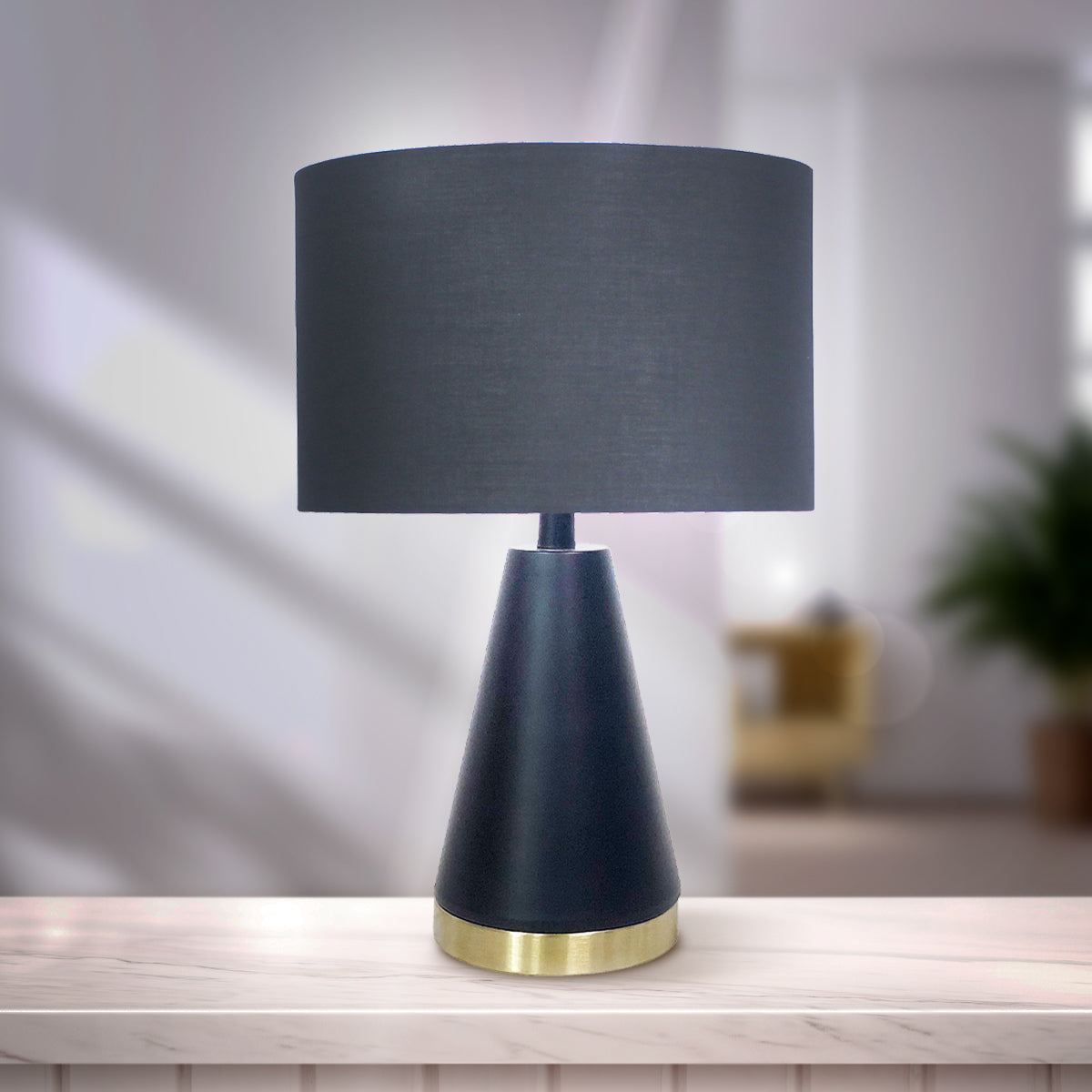 Sarantino Metal Table Lamp in Black and Gold-Home & Garden > Lighting-PEROZ Accessories