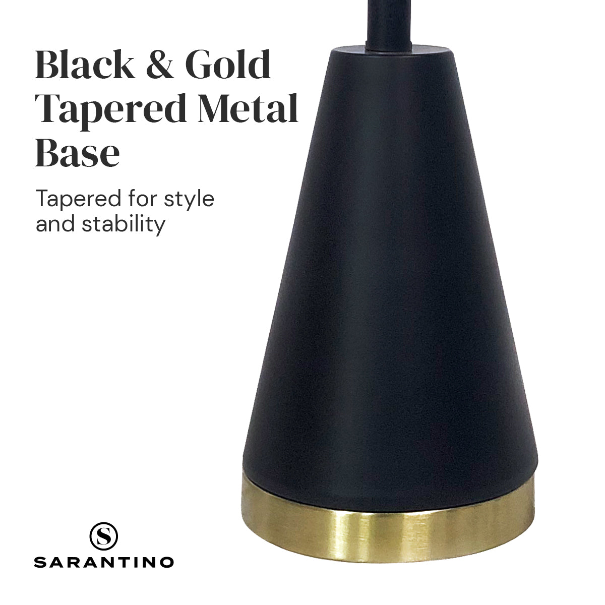 Sarantino Metal Table Lamp in Black and Gold-Home & Garden > Lighting-PEROZ Accessories