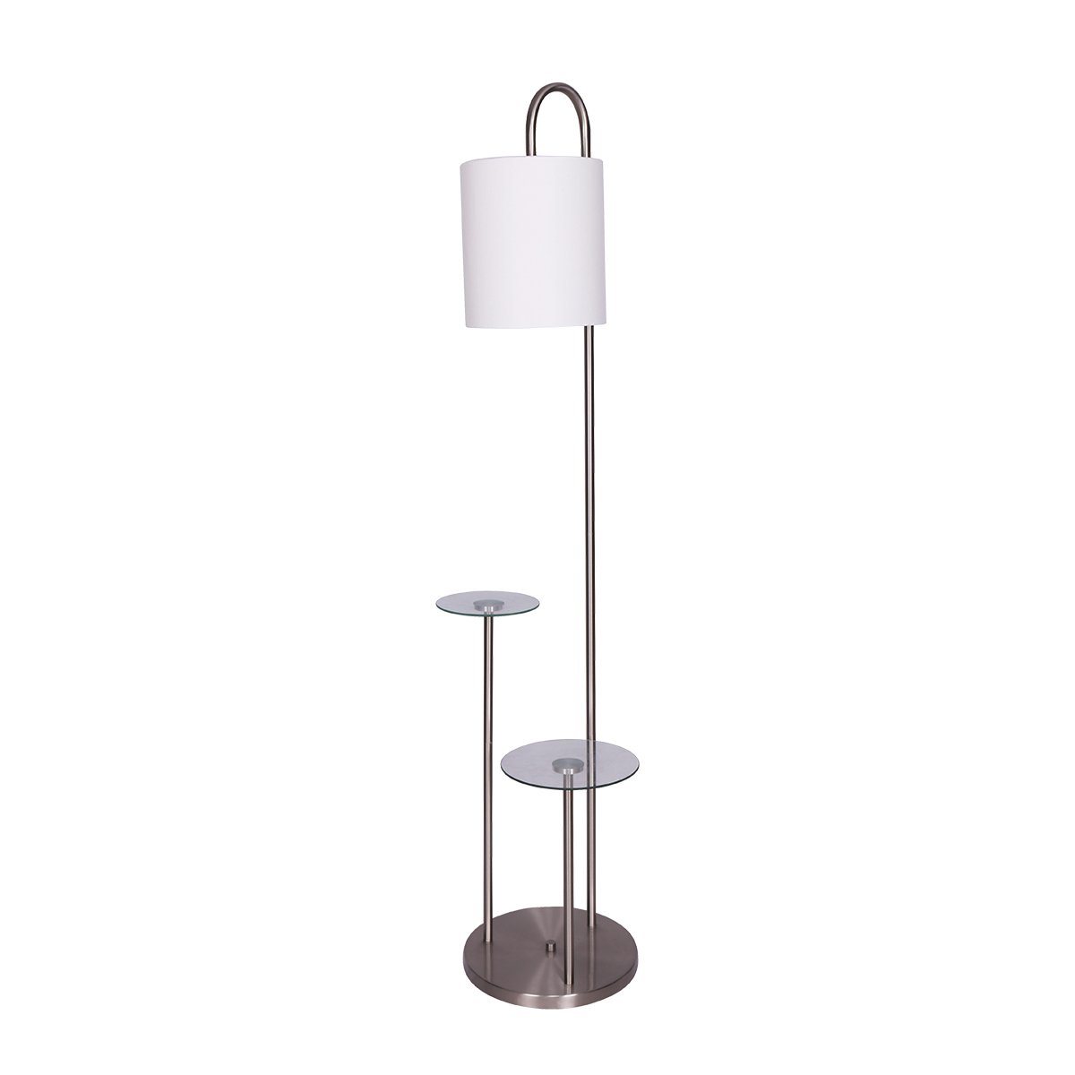 Sarantino Metal Floor Lamp with Glass Shelves-Home & Garden > Lighting-PEROZ Accessories
