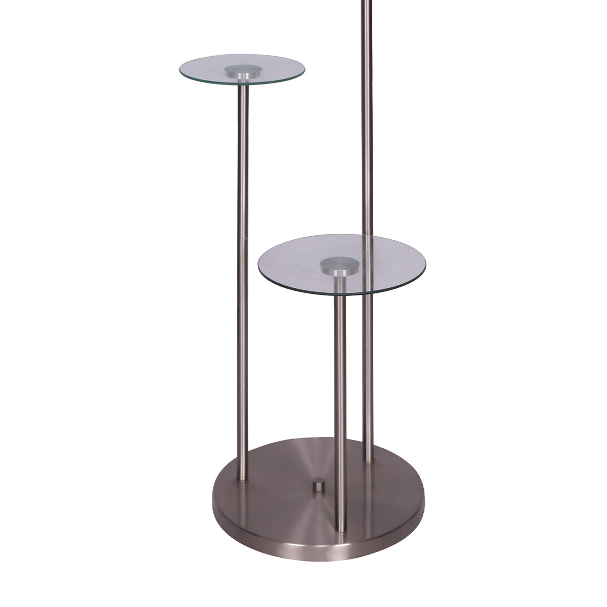 Sarantino Metal Floor Lamp with Glass Shelves-Home & Garden > Lighting-PEROZ Accessories