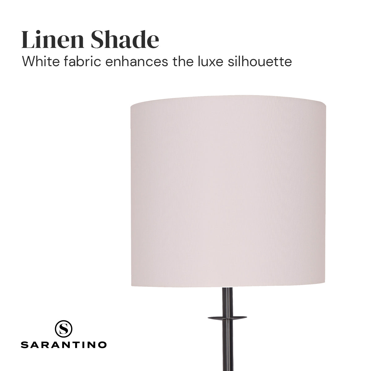 Sarantino Concrete & Metal Table Lamp with Off-White Linen Shade-Home & Garden > Lighting-PEROZ Accessories