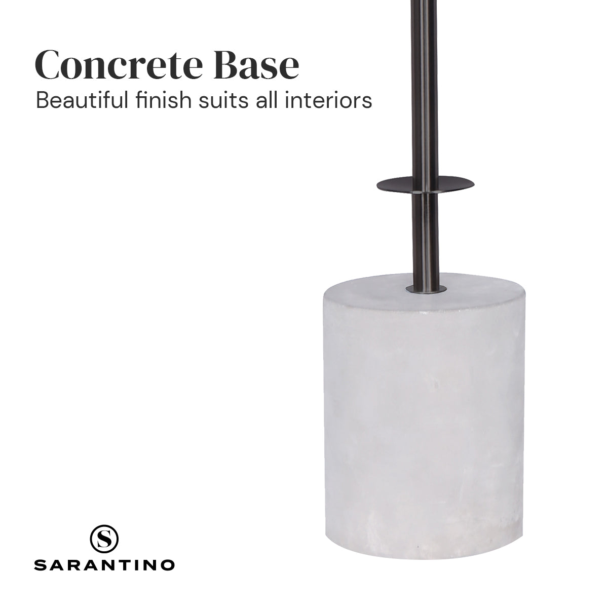 Sarantino Concrete & Metal Table Lamp with Off-White Linen Shade-Home & Garden > Lighting-PEROZ Accessories