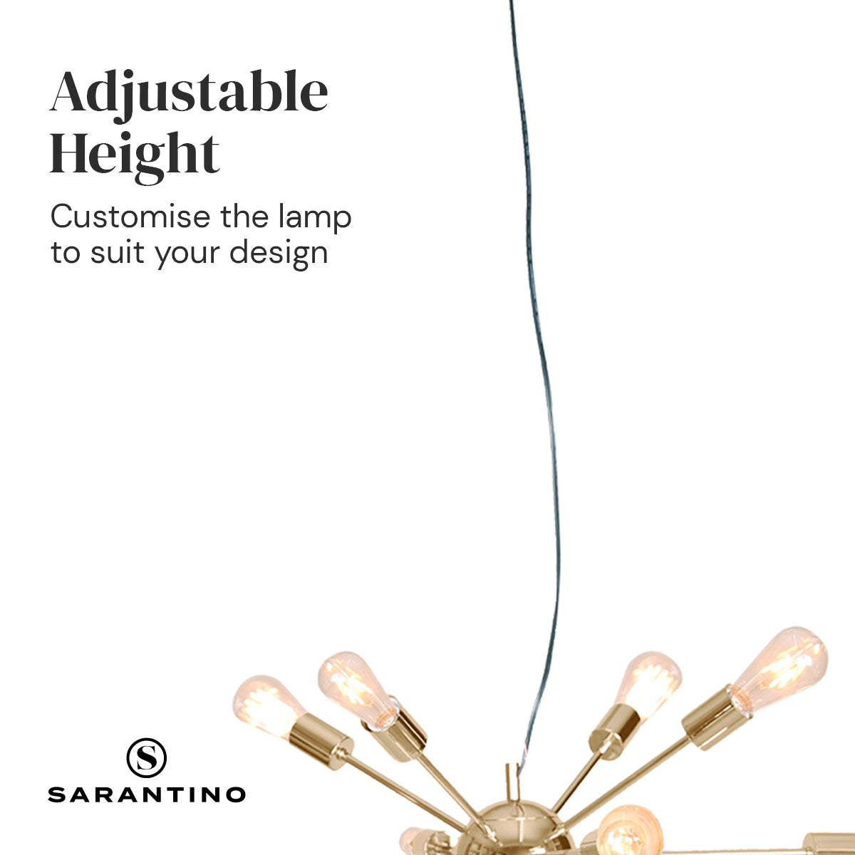 Sarantino 15-Light Sputnik Chandelier in Brass Finish-Home & Garden > Lighting-PEROZ Accessories