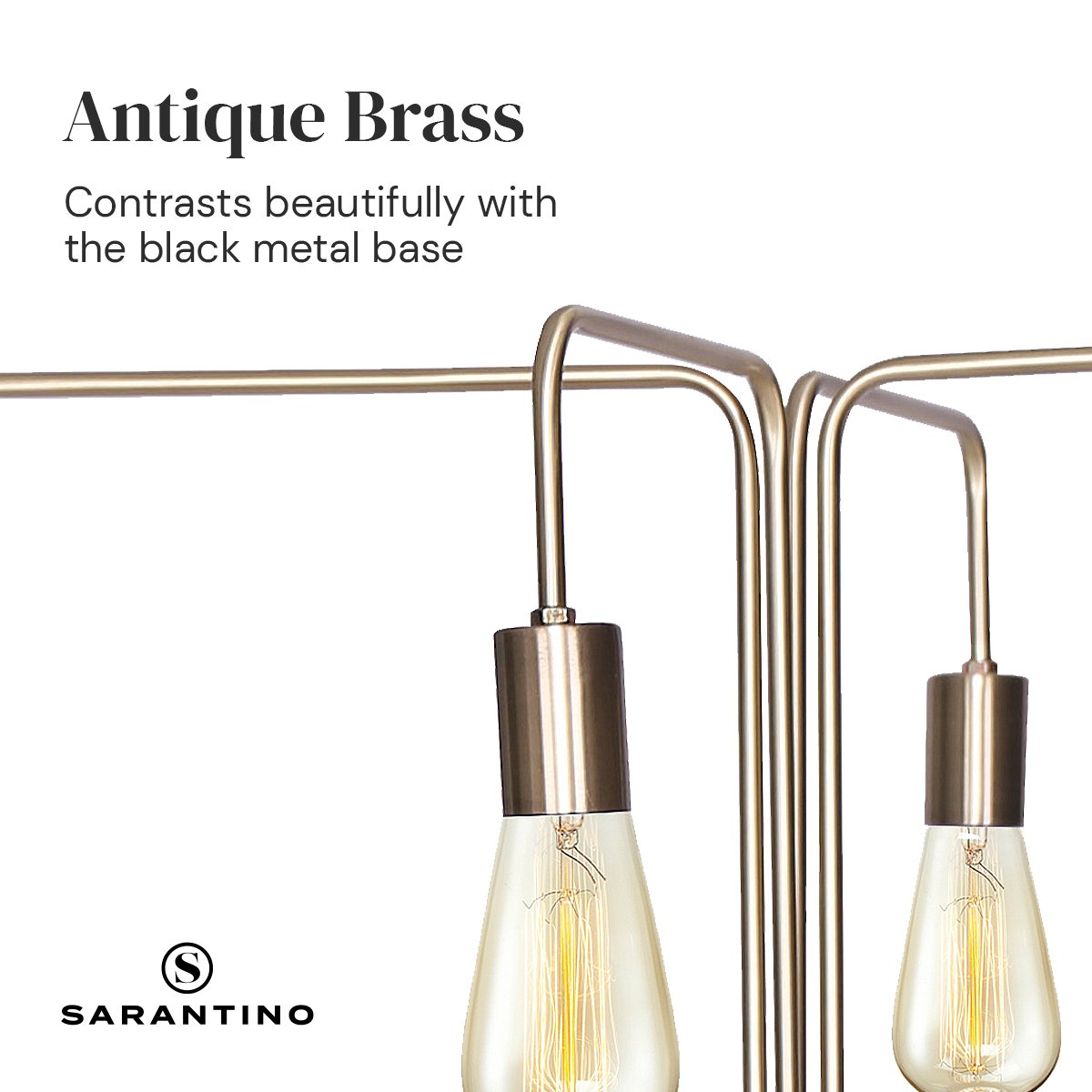 Sarantino Modern Exposed Bulb 4-Arm Industrial Light Floor Lamp-Home & Garden > Lighting-PEROZ Accessories