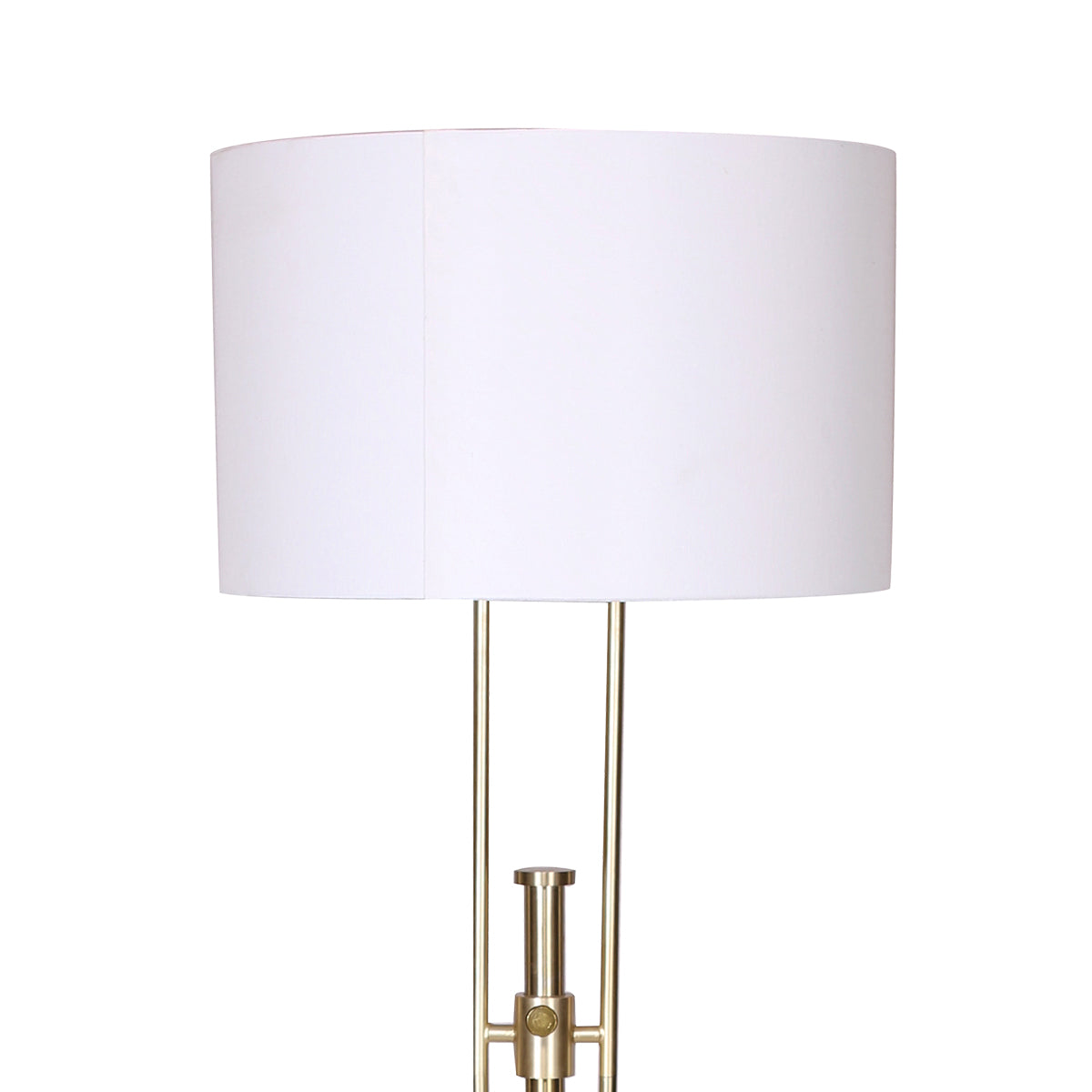 Sarantino Brushed Gold Height-Adjustable Metal Floor Lamp-Home & Garden > Lighting-PEROZ Accessories