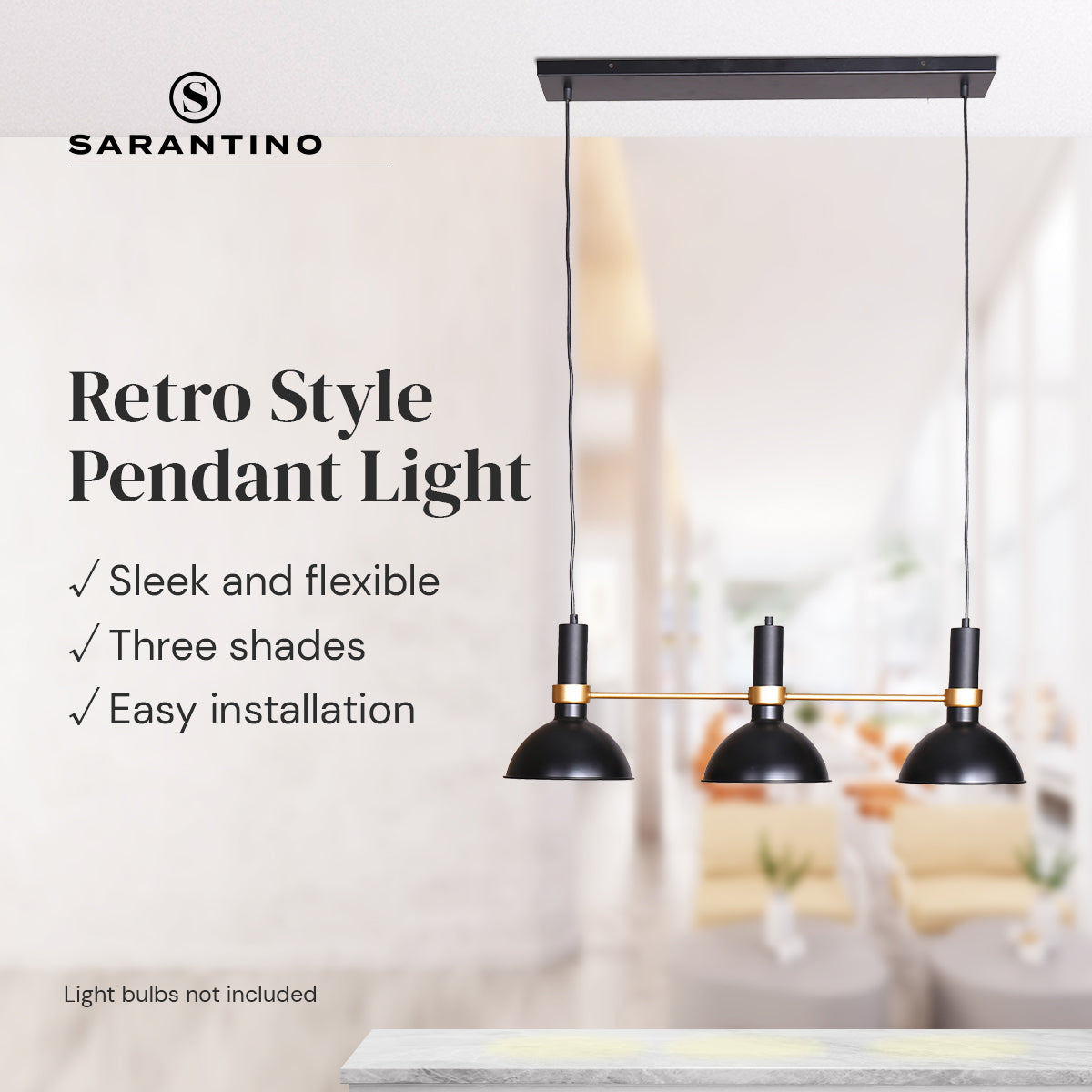 Sarantino 3-Light Hanging Pendant Lamp-Home & Garden > Lighting-PEROZ Accessories