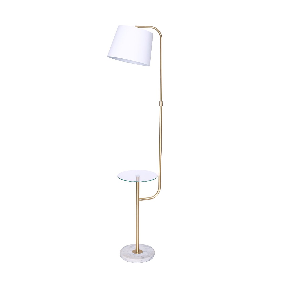 Sarantino Glass End Brass Finish Table Top Floor Lamp-Home & Garden > Lighting-PEROZ Accessories