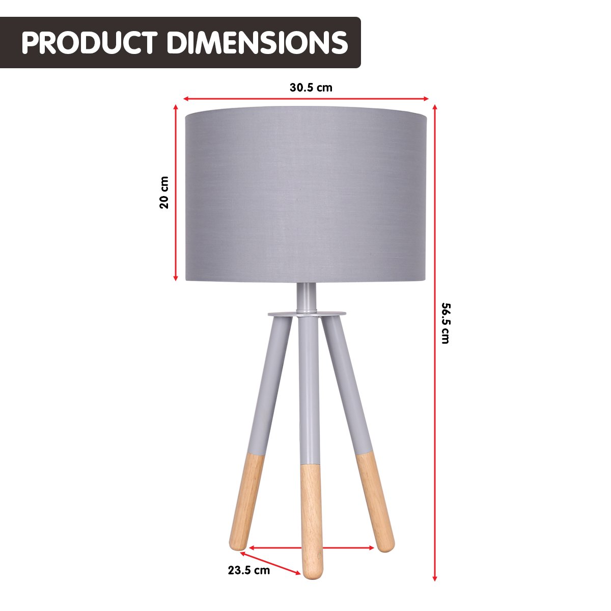 Sarantino Tripod Desk Lamp in Metal & Wood Nordic Minimalist Light-Home & Garden > Lighting-PEROZ Accessories
