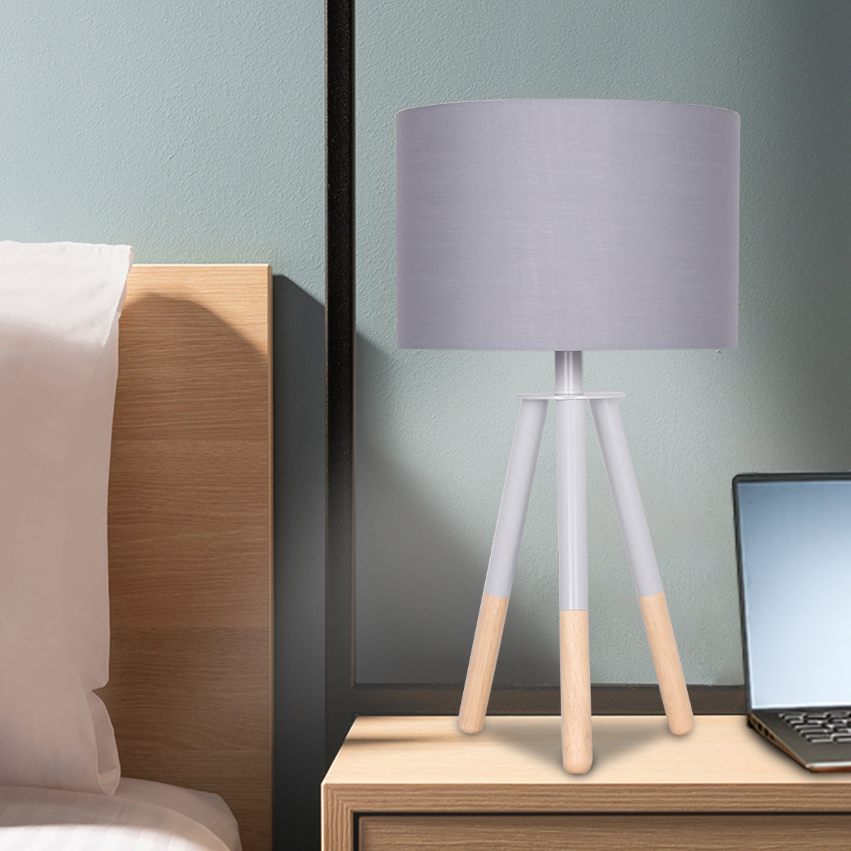 Sarantino Tripod Desk Lamp in Metal & Wood Nordic Minimalist Light-Home & Garden > Lighting-PEROZ Accessories