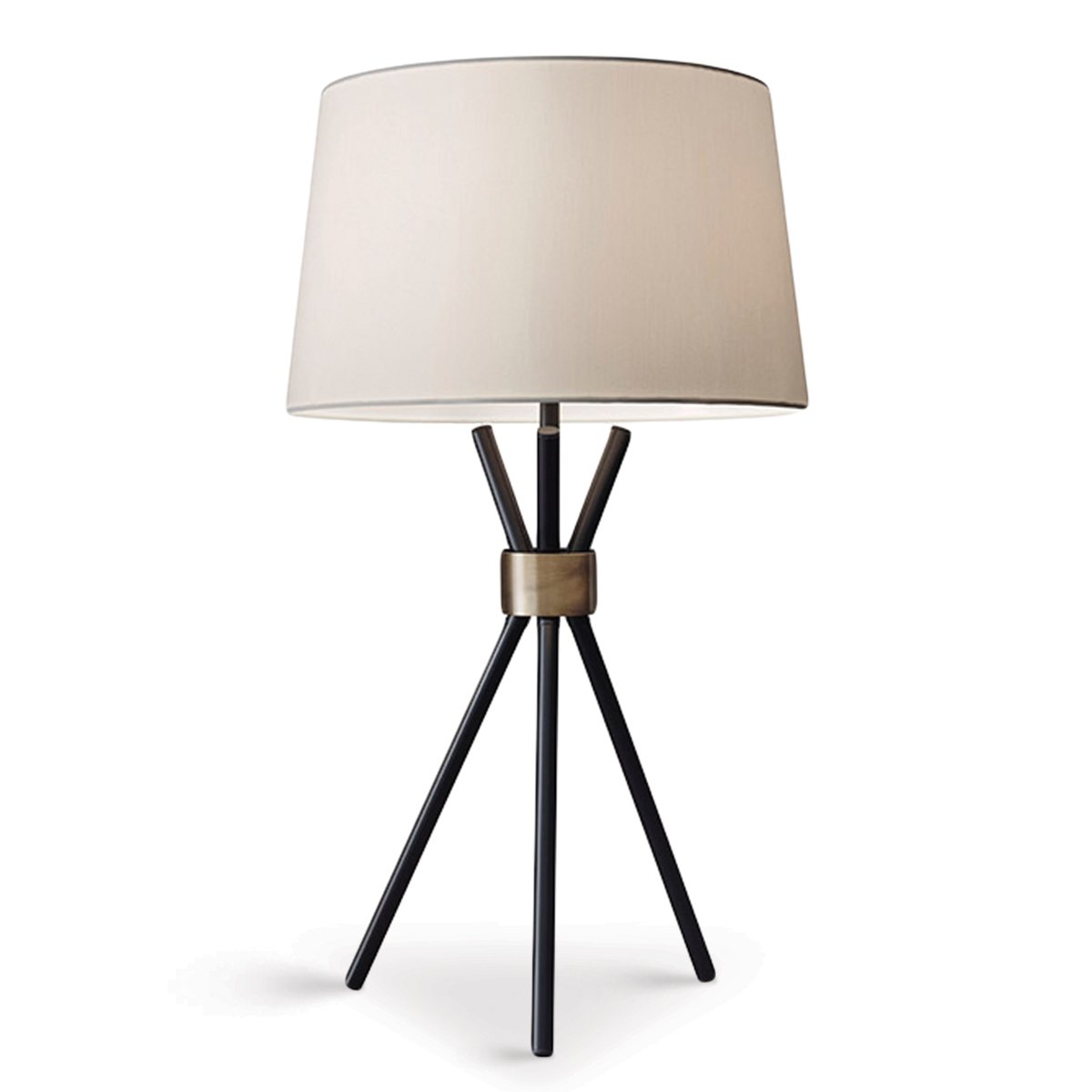 Sarantino Metal Tripod Table Lamp with Antique Brass Accent-Home & Garden > Lighting-PEROZ Accessories