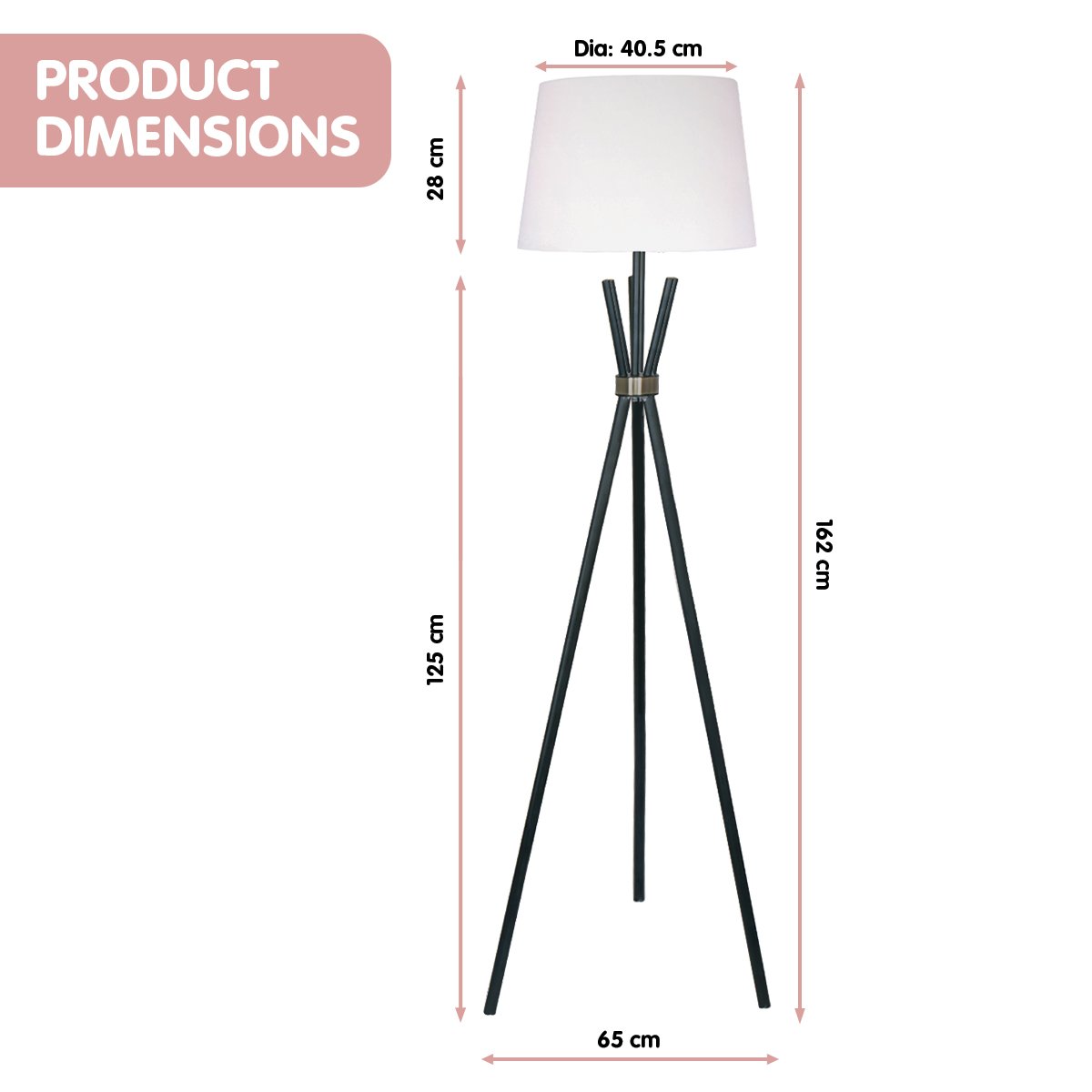 Sarantino Tripod Floor Lamp in Metal and Antique Brass-Home & Garden > Lighting-PEROZ Accessories