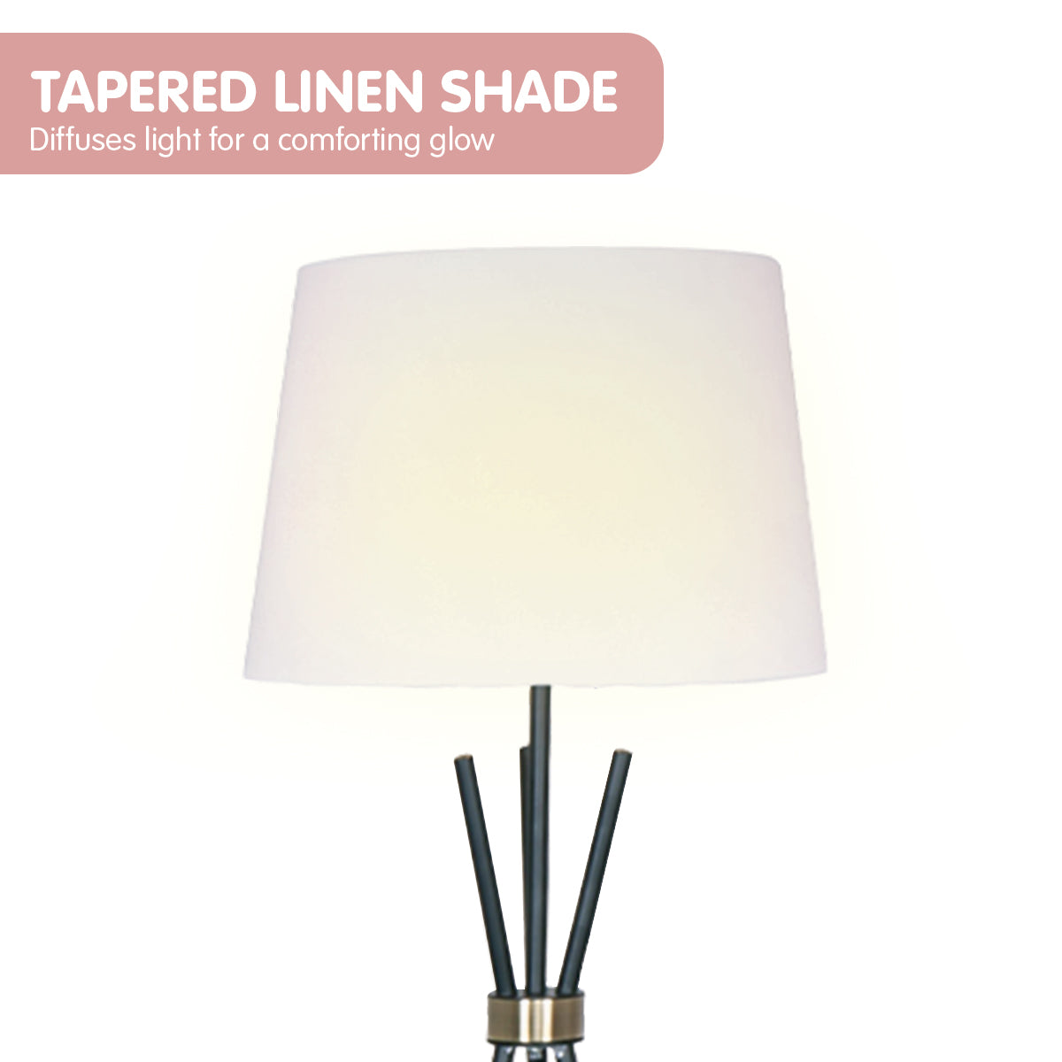 Sarantino Tripod Floor Lamp in Metal and Antique Brass-Home & Garden > Lighting-PEROZ Accessories