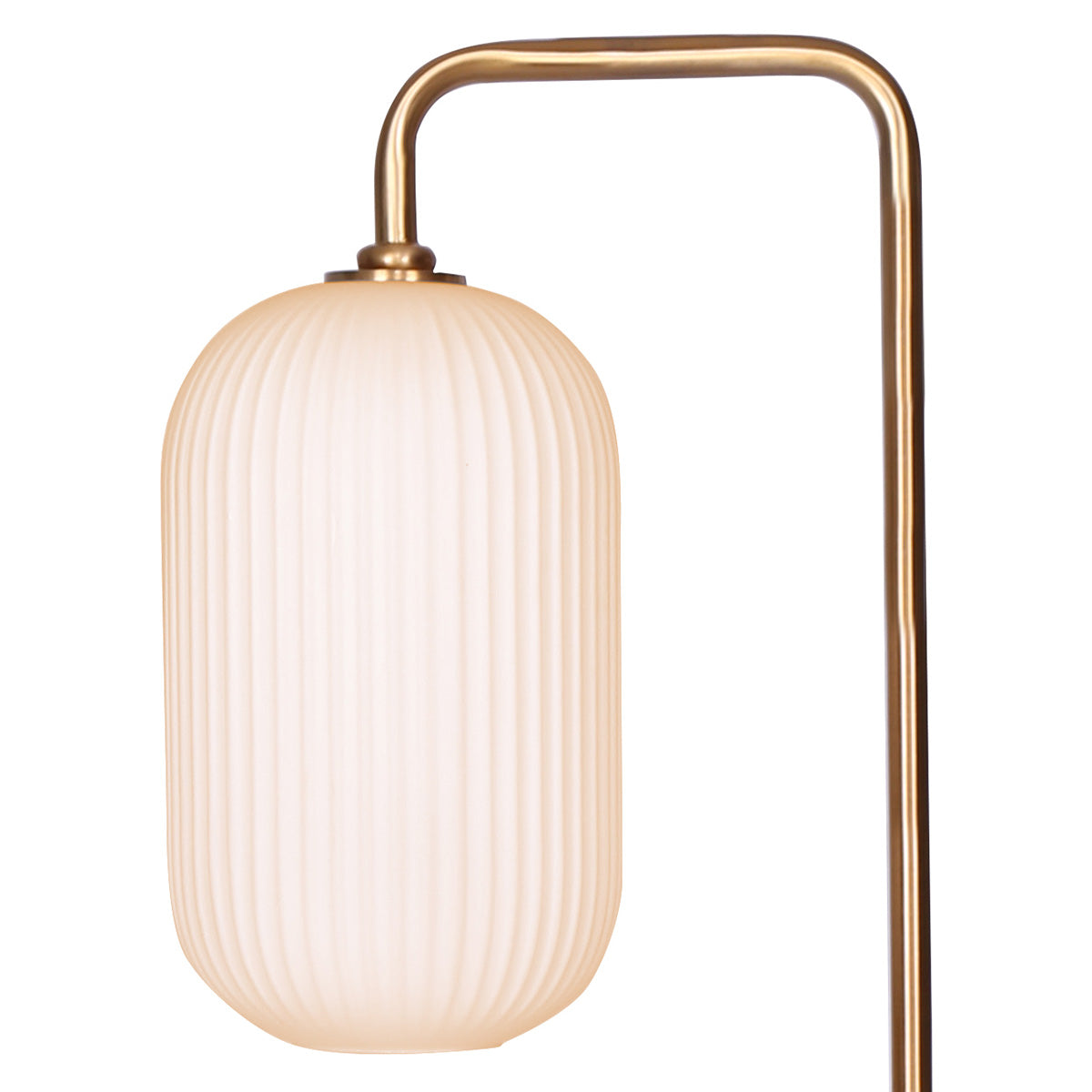 Sarantino Metal Floor Lamp With Opal Glass Shade-Home & Garden > Lighting-PEROZ Accessories