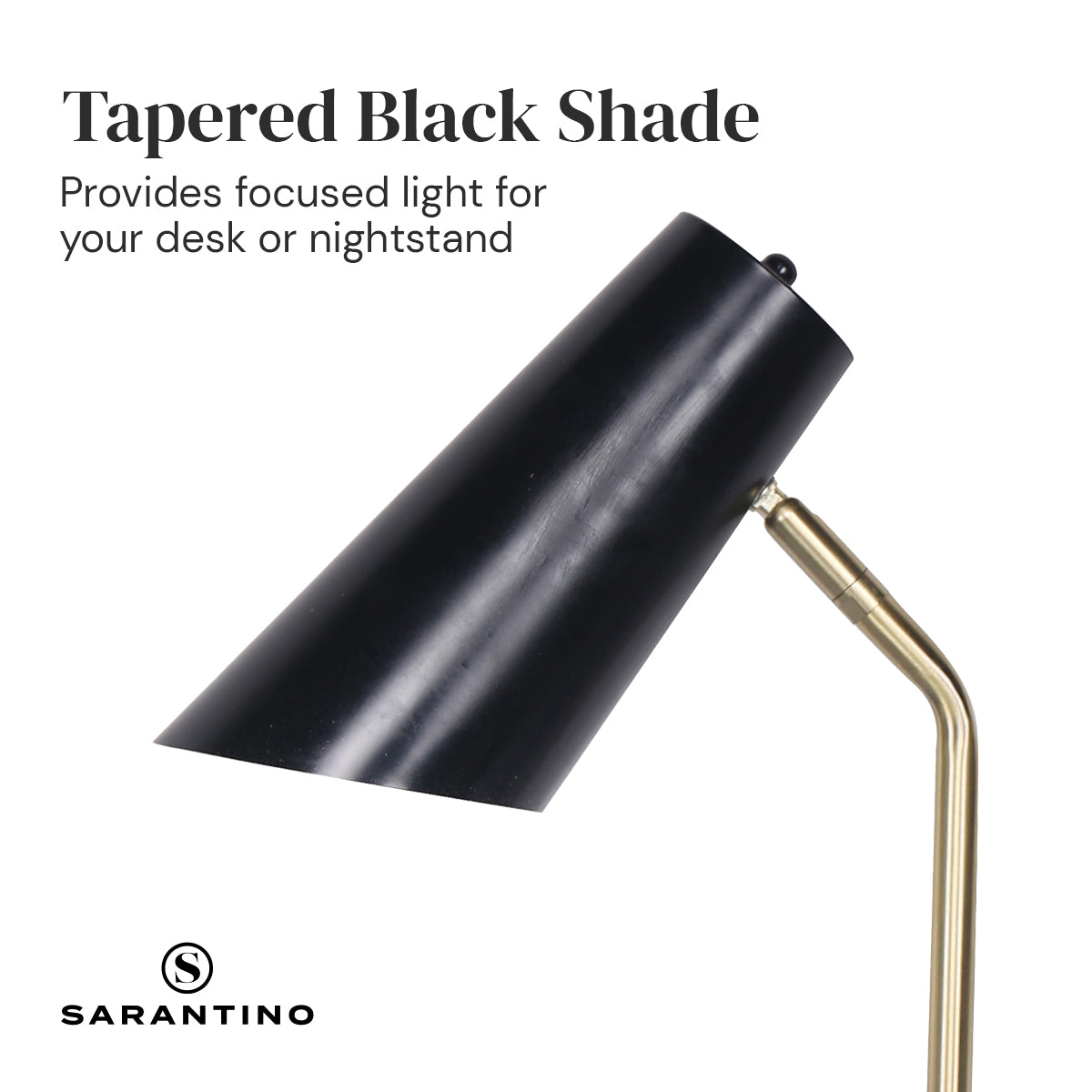 Sarantino Electric Reading Light Table Lamp Brass Finish - Black-Home & Garden > Lighting-PEROZ Accessories