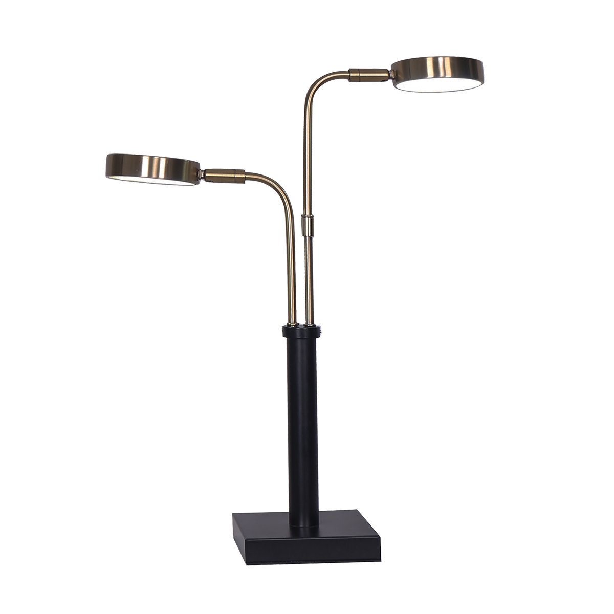 Sarantino LED Metal Table Lamp with 2 Lights Brushed Gold Black Finish-Home & Garden > Lighting-PEROZ Accessories