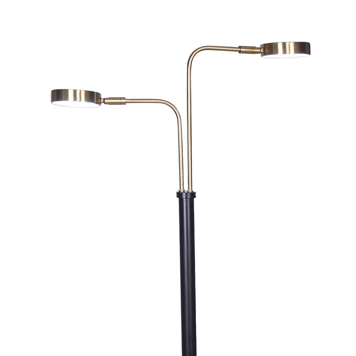 Sarantino LED Metal Floor Lamp with 2 Lights in Brushed Gold and Black Finish-Home & Garden > Lighting-PEROZ Accessories