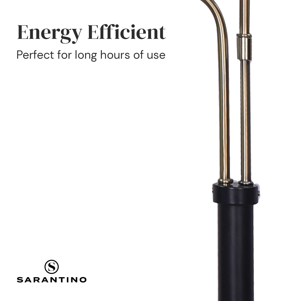 Sarantino LED Metal Floor Lamp with 2 Lights in Brushed Gold and Black Finish-Home & Garden > Lighting-PEROZ Accessories