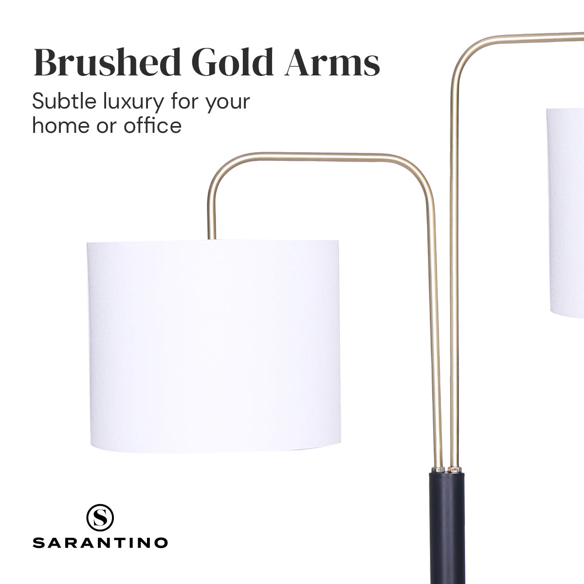 Sarantino Black/Brass Finish Reading Light Electric Table Lamp-Home & Garden > Lighting-PEROZ Accessories