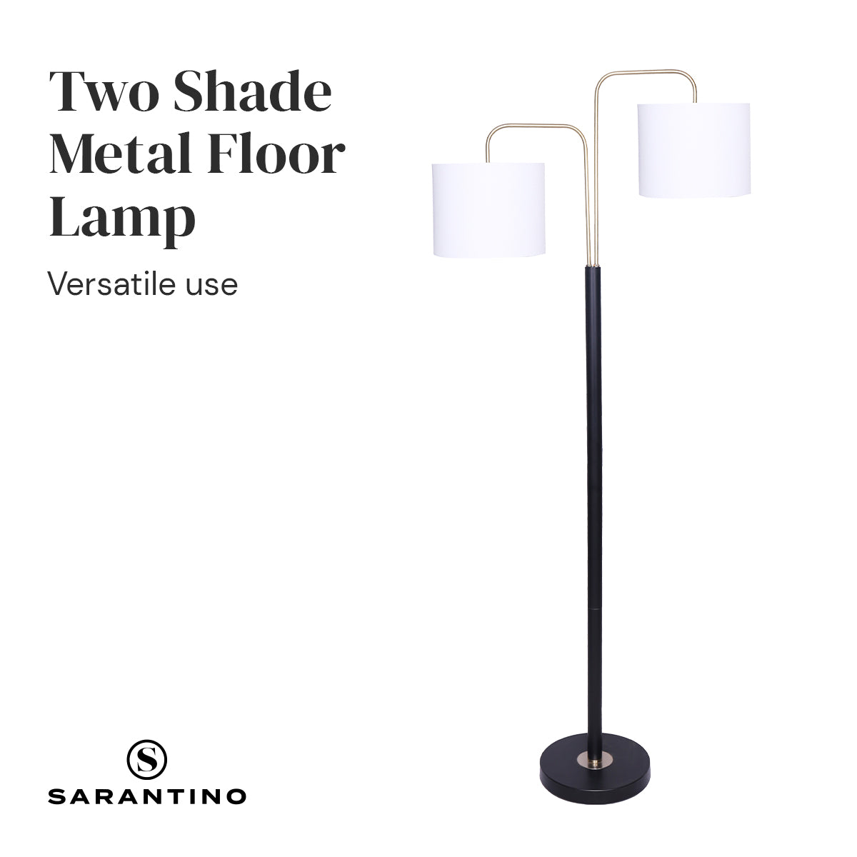 Sarantino Black/Brass Finish Reading Light Electric Table Lamp-Home & Garden > Lighting-PEROZ Accessories