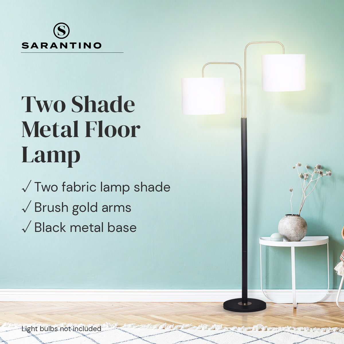 Sarantino Black/Brass Finish Reading Light Electric Table Lamp-Home & Garden > Lighting-PEROZ Accessories