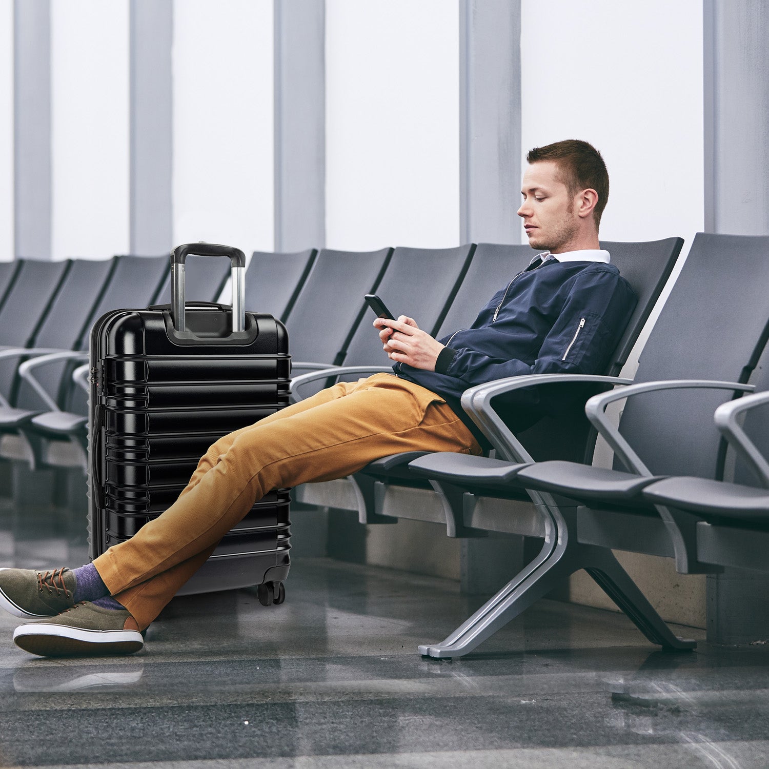 Olympus Noctis Suitcase 24in Hard Shell ABS+PC - Stygian Black-Home & Garden-PEROZ Accessories