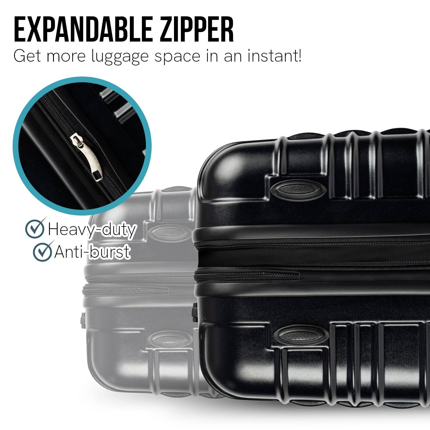 Olympus Noctis Suitcase 28in Hard Shell ABS+PC - Stygian Black-Home & Garden-PEROZ Accessories