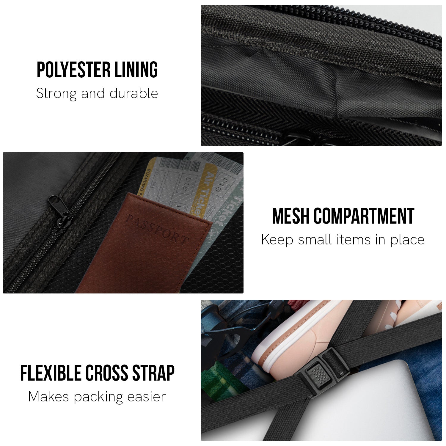 Olympus Noctis 3PC Luggage Set Hard Shell ABS+PC - Stygian Black-Home & Garden-PEROZ Accessories