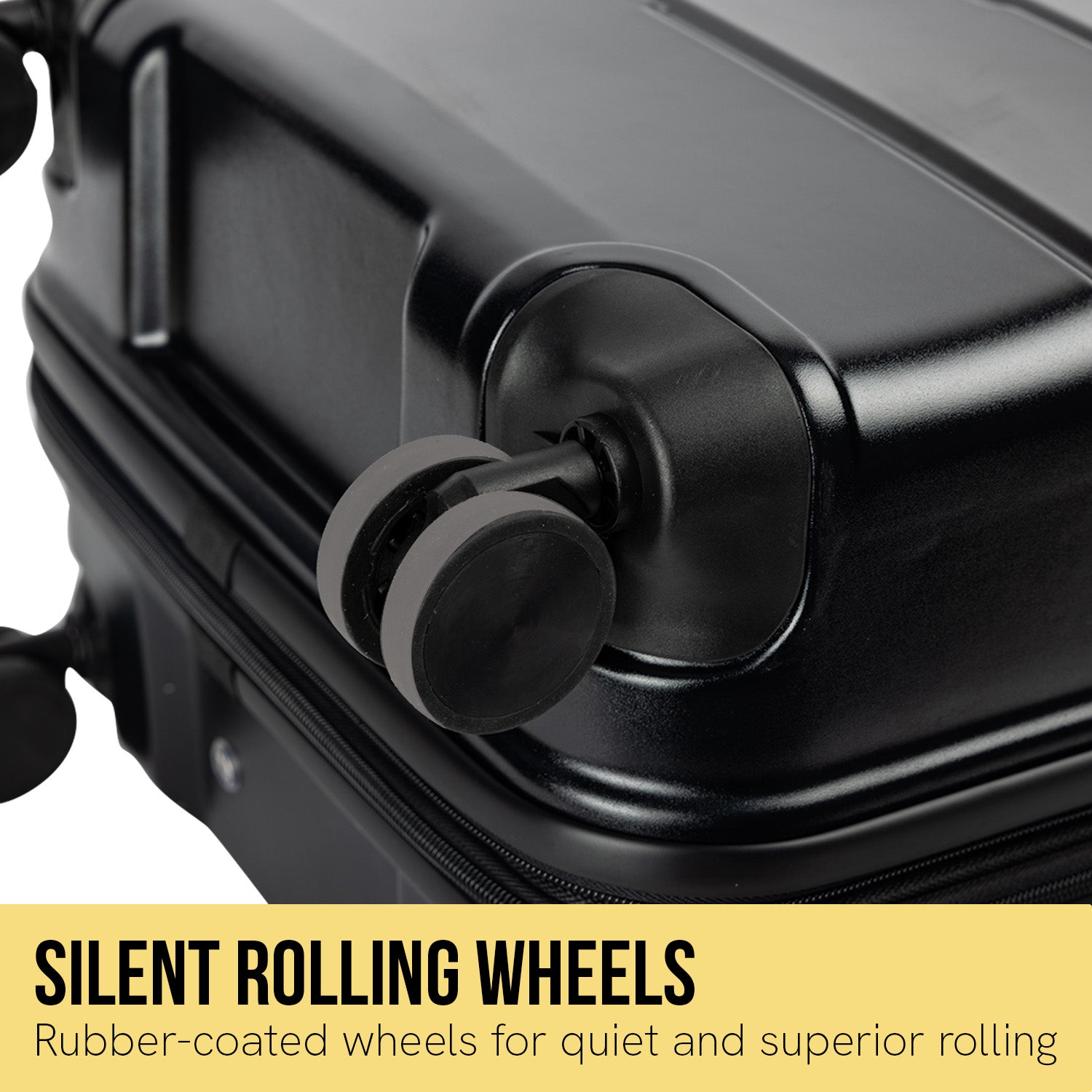 Olympus Artemis 24in Hard Shell Suitcase ABS+PC Jet Black-Home & Garden-PEROZ Accessories