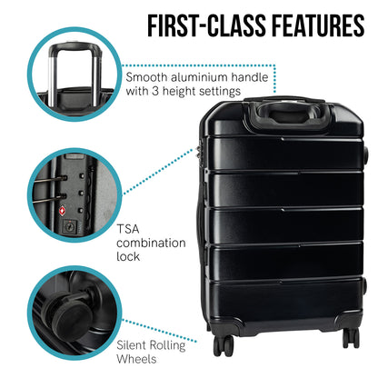 Olympus Artemis 28in Hard Shell Suitcase ABS+PC Jet Black-Home &amp; Garden-PEROZ Accessories