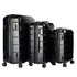 Olympus 3PC Artemis Luggage Set Hard Shell Suitcase ABS+PC Jet Black-Home & Garden-PEROZ Accessories