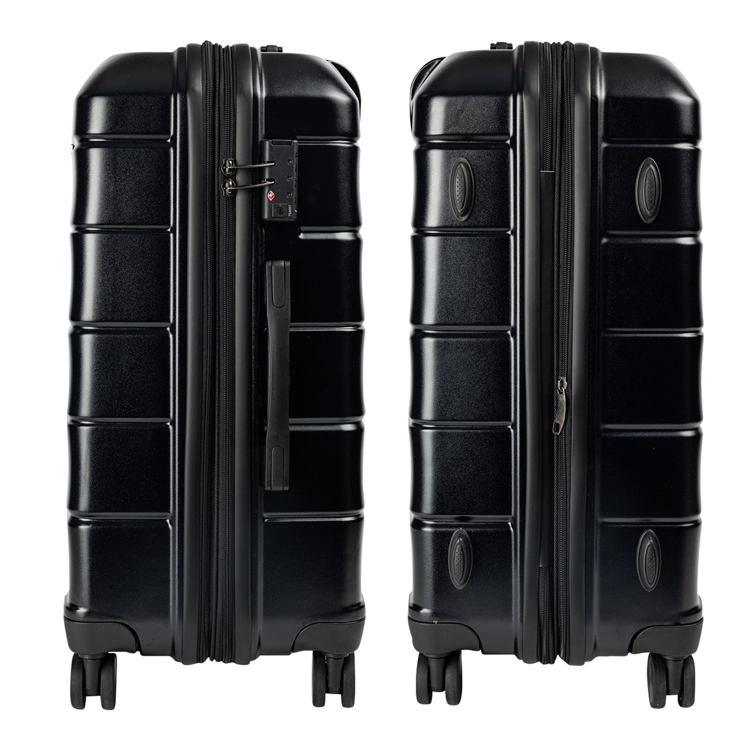 Olympus 3PC Artemis Luggage Set Hard Shell Suitcase ABS+PC Jet Black-Home & Garden-PEROZ Accessories