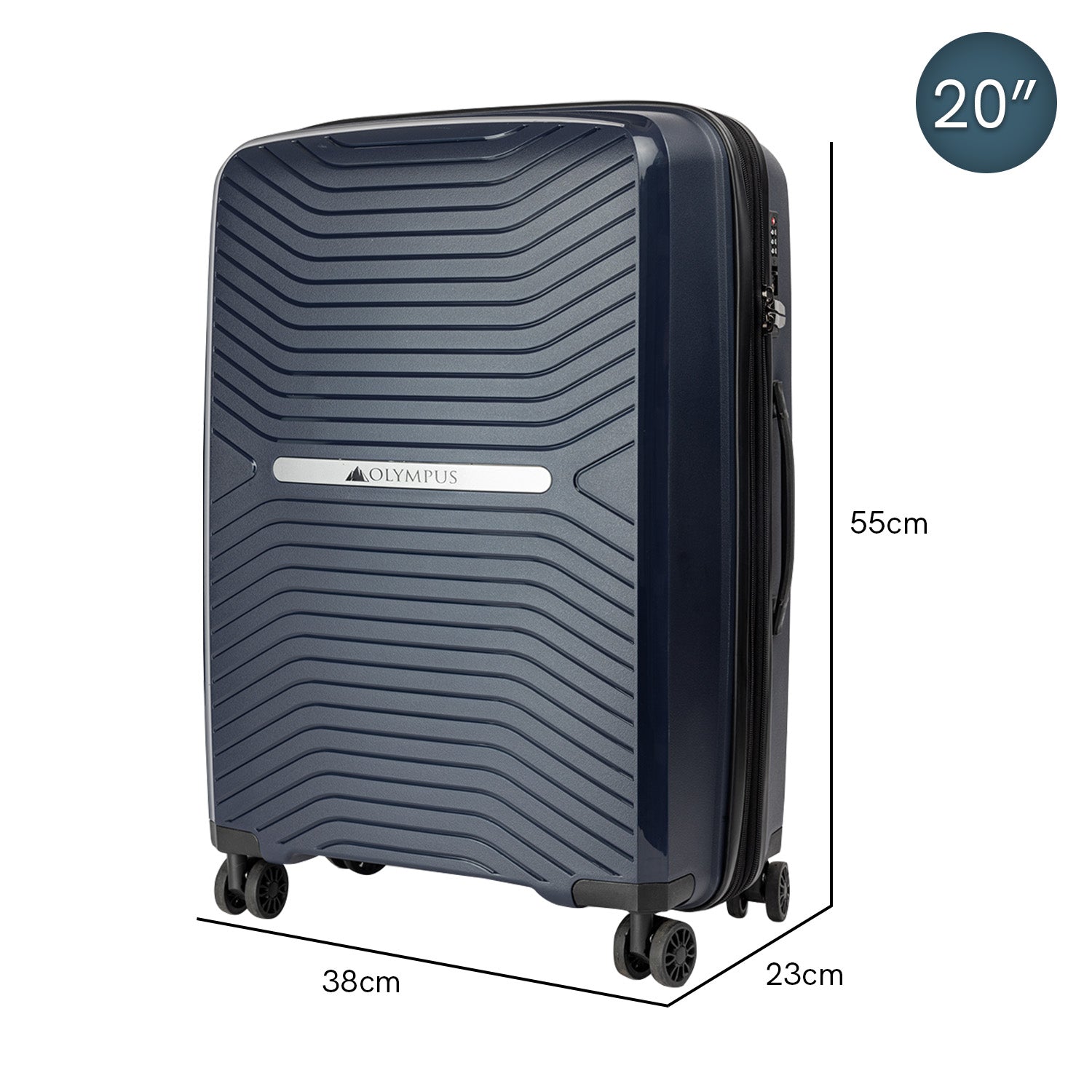 Olympus Astra 20in Lightweight Hard Shell Suitcase - Aegean Blue-Home & Garden-PEROZ Accessories