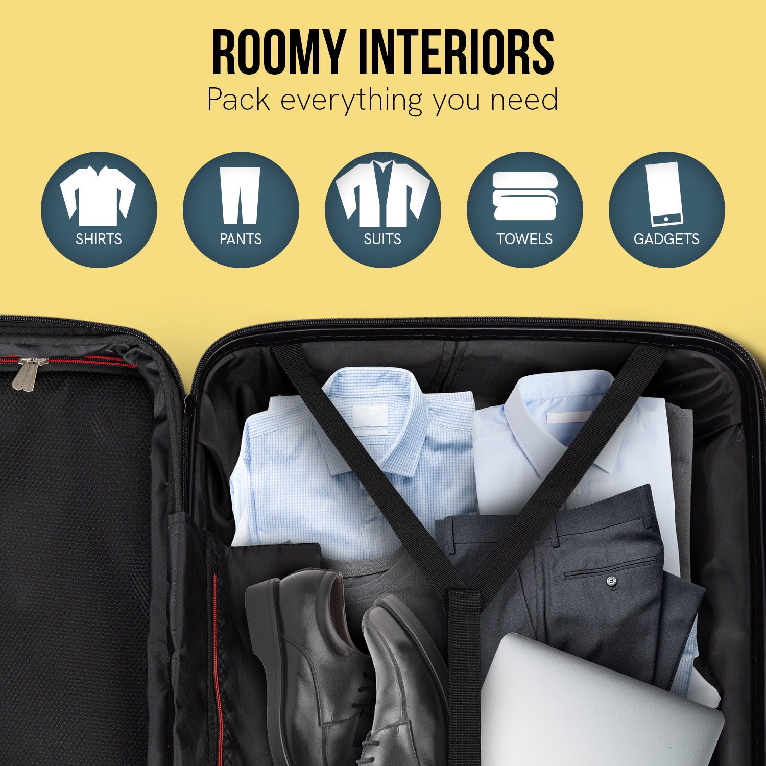 Olympus Astra 24in Lightweight Hard Shell Suitcase - Obsidian Black-Home & Garden-PEROZ Accessories