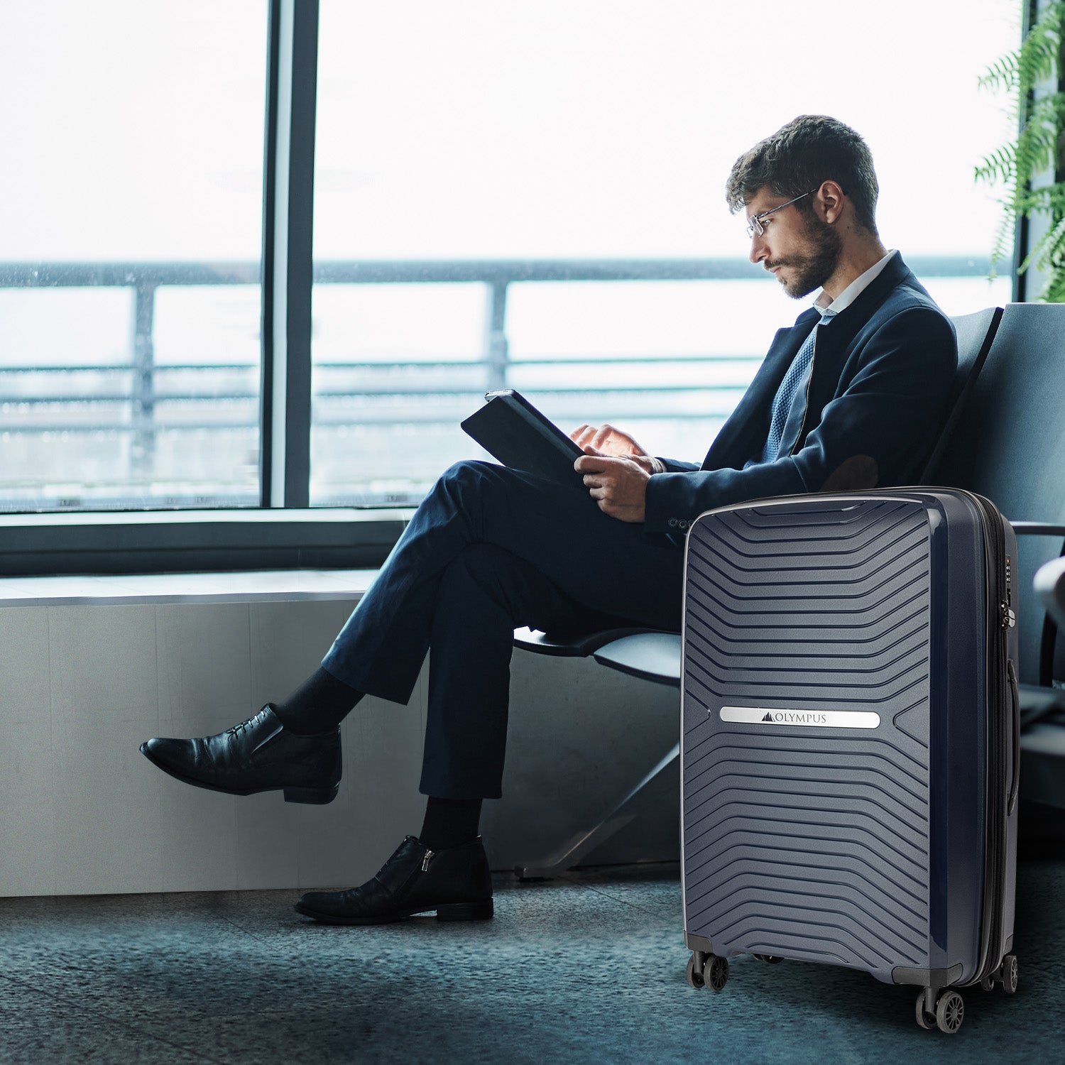 Olympus Astra 24in Lightweight Hard Shell Suitcase - Aegean Blue-Home & Garden > Travel-PEROZ Accessories