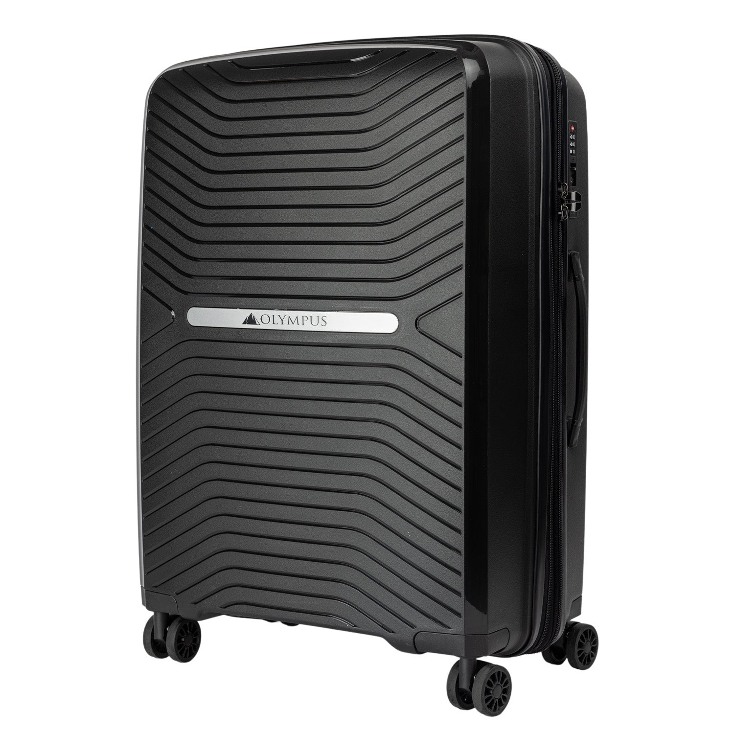 Olympus 3PC Astra Luggage Set Hard Shell Suitcase - Obsidian Black-Home & Garden-PEROZ Accessories