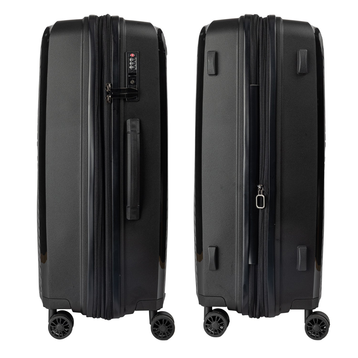Olympus 3PC Astra Luggage Set Hard Shell Suitcase - Obsidian Black-Home & Garden-PEROZ Accessories