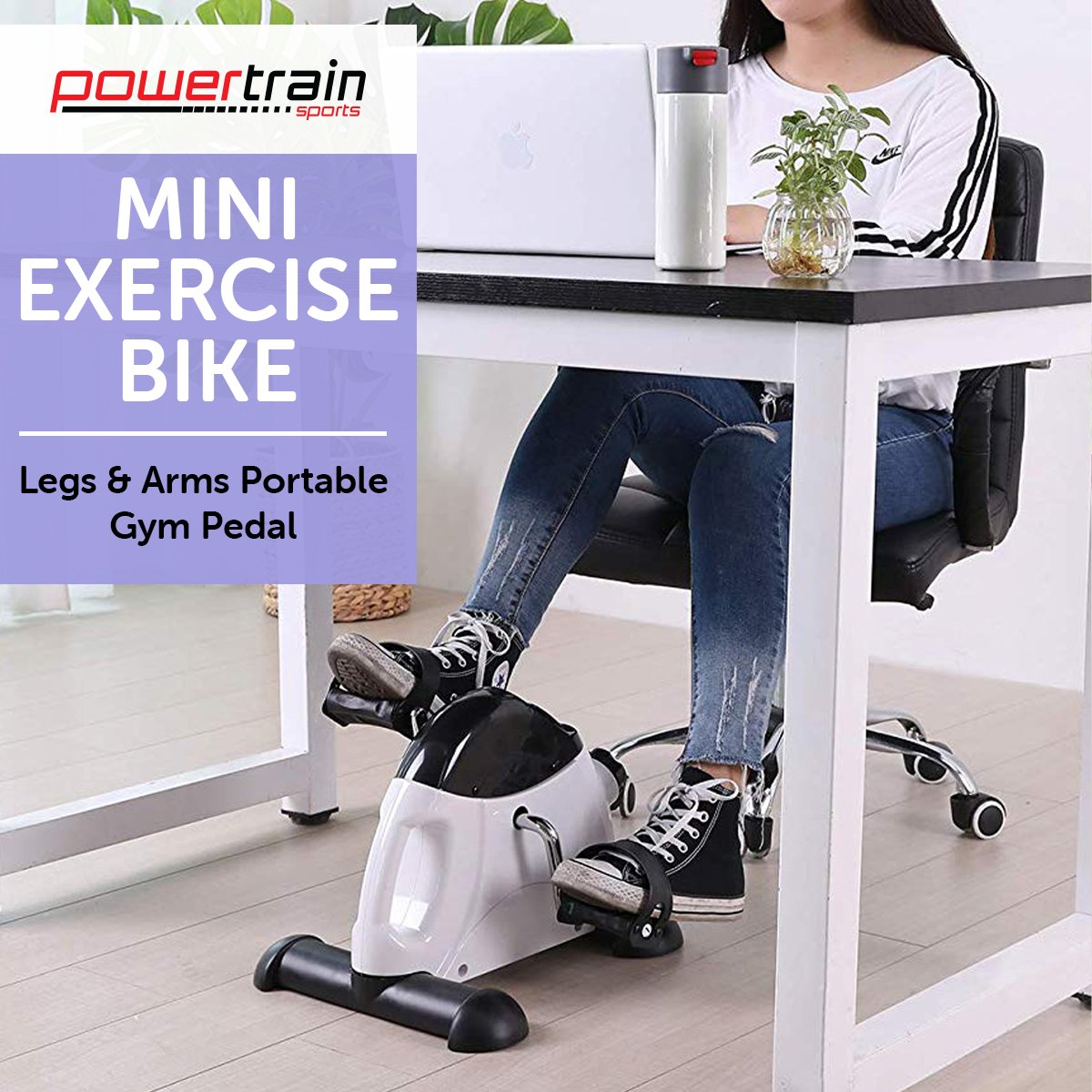 Powertrain Mini Exercise Bike Arm and Leg Pedal Exerciser-Sports & Fitness > Bikes & Accessories-PEROZ Accessories