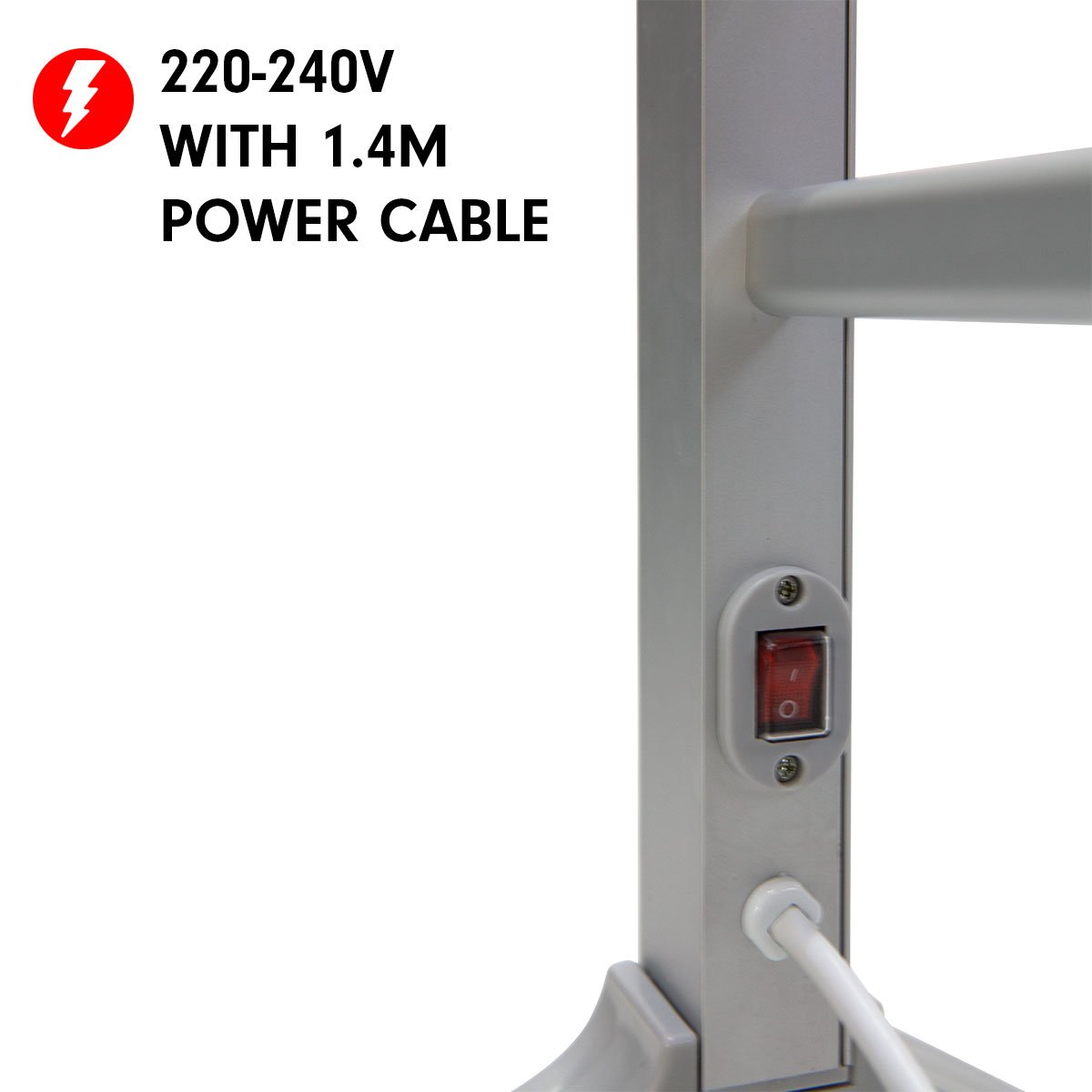Pronti Heated Towel Rack Electric Bathroom Towel Rails Warmer 100w - Silver-Home & Garden > Bathroom Accessories-PEROZ Accessories