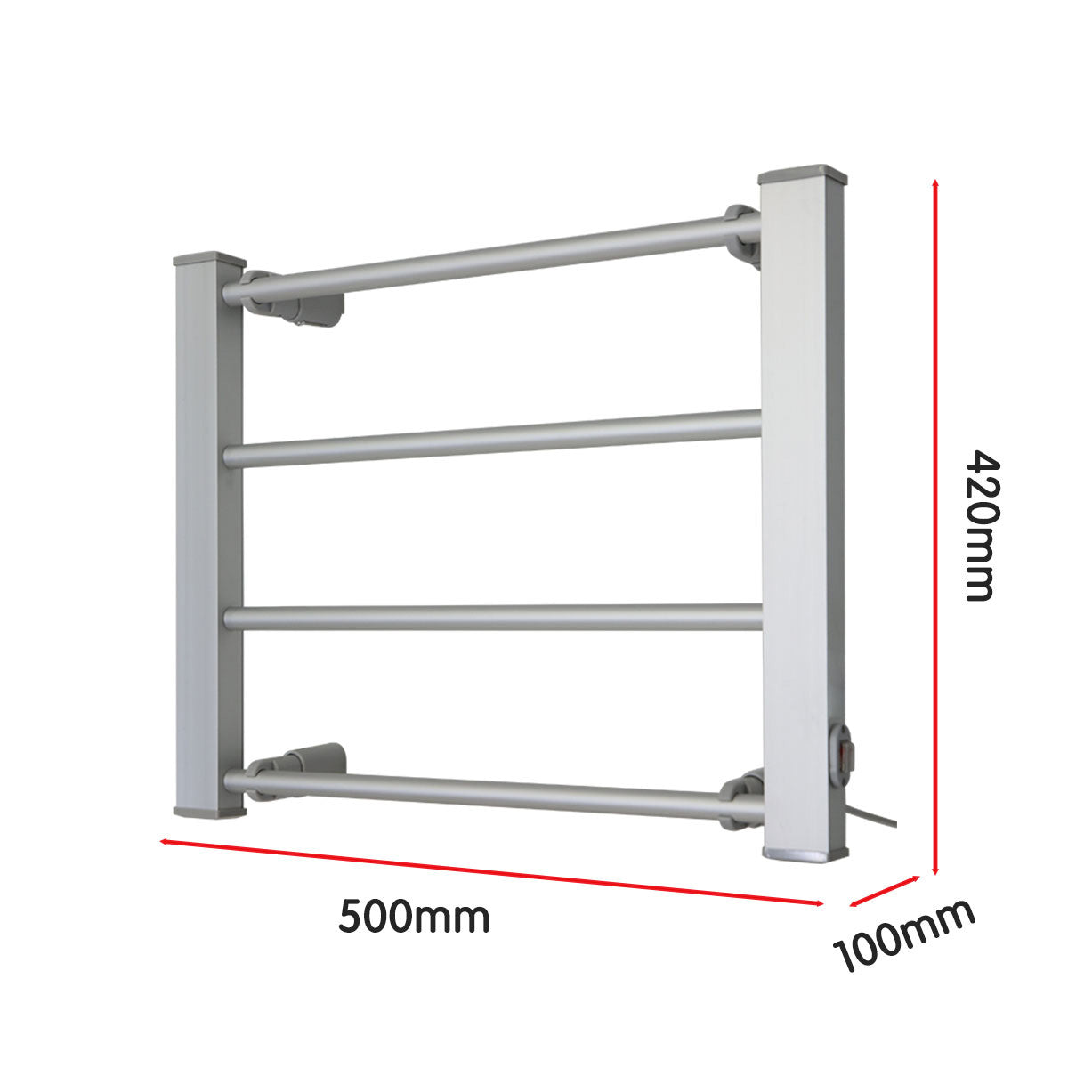 Pronti Heated Towel Rack Electric Bathroom Towel Rails Warmer Ev-60 -silver-Home & Garden > Bathroom Accessories-PEROZ Accessories