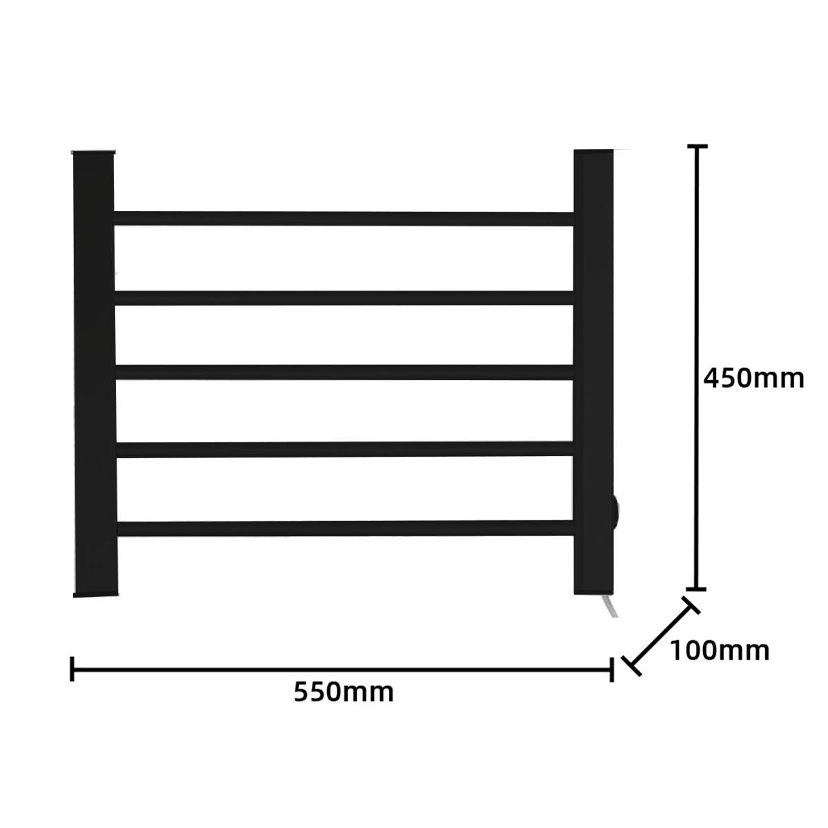 Pronti Heated Towel Rack Electric Bathroom Towel Rails Warmer Ev-90 -black-Home & Garden > Bathroom Accessories-PEROZ Accessories