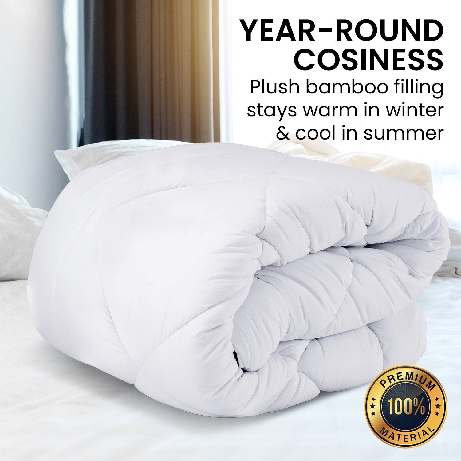 Laura Hill 500GSM Microfibre Bamboo Quilt Comforter Doona - King-Home & Garden > Bedding-PEROZ Accessories