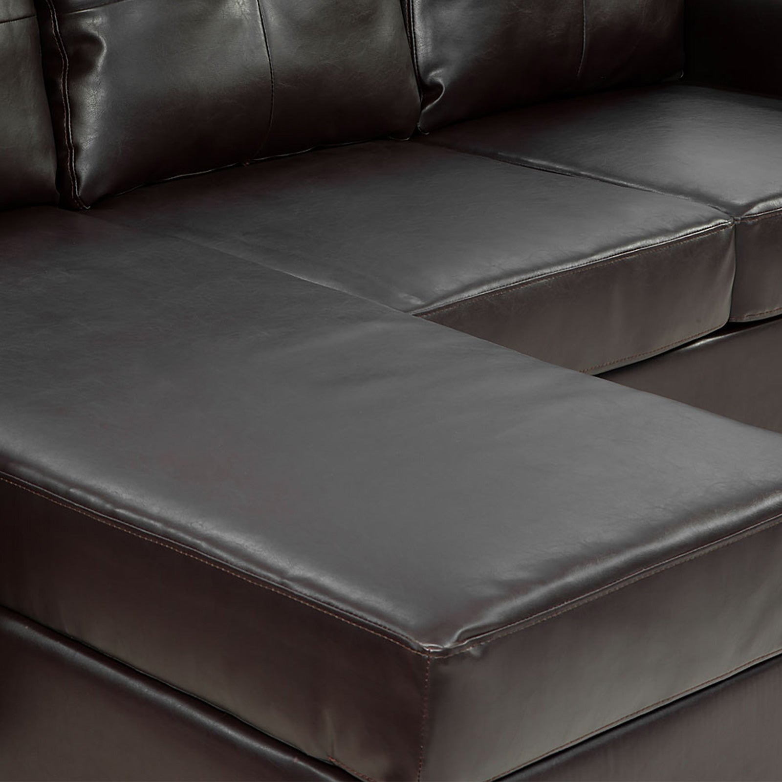 Sarantino Corner Sofa Lounge Couch Modular Furniture Chair Home Faux Leather Chaise Brown-Furniture > Sofas-PEROZ Accessories