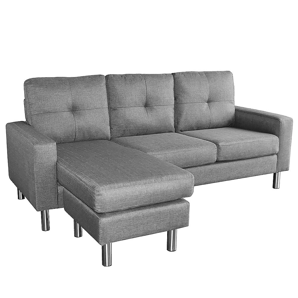 Sarantino Linen Corner Sofa Lounge Couch Modular Furniture L Chair Home Chaise Grey-Furniture > Sofas-PEROZ Accessories